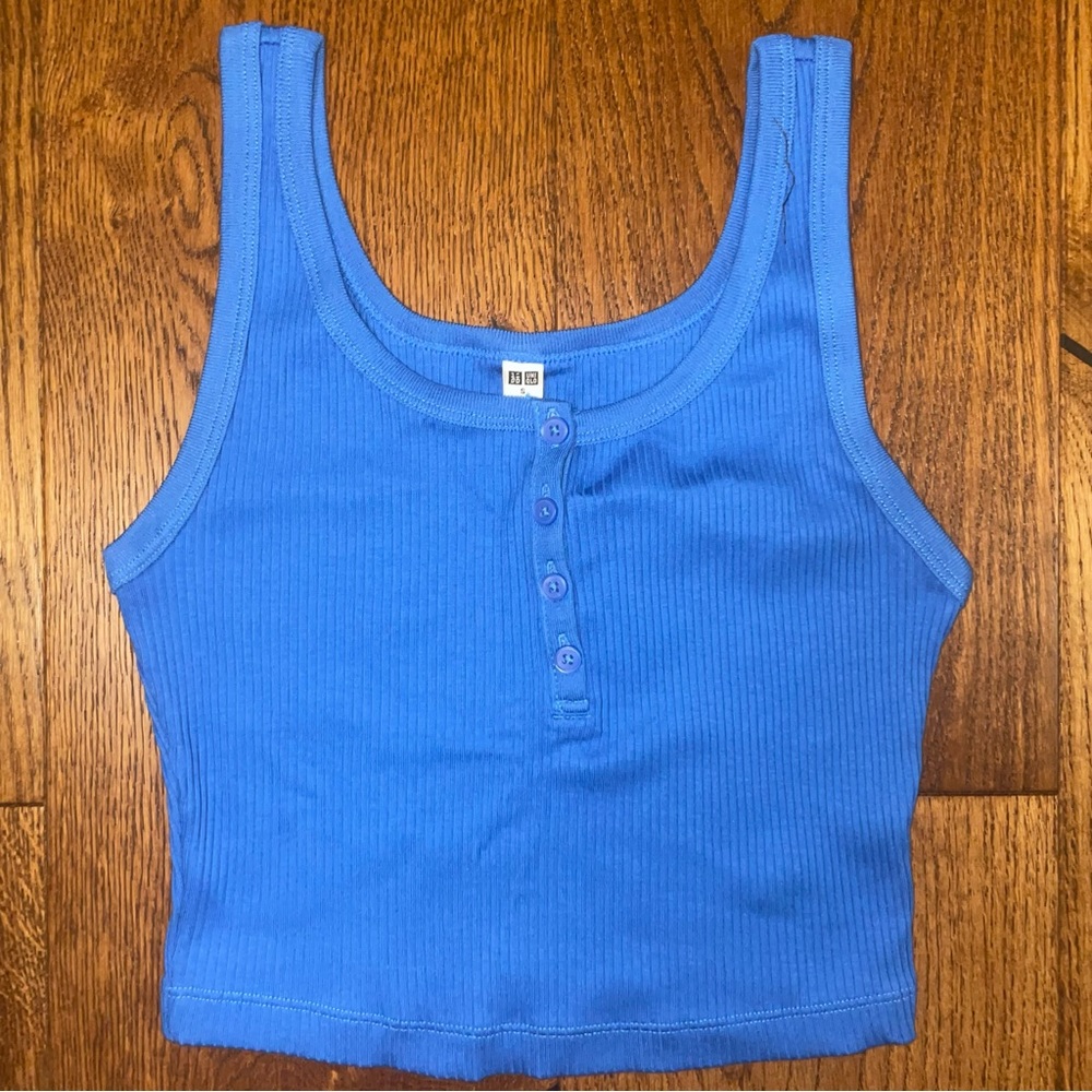 Blue Cropped Tank Top 🦋